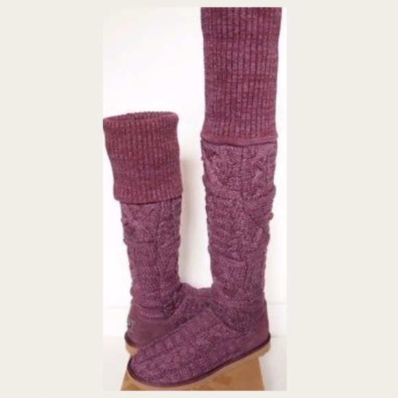 ugg twisted cable knit boots